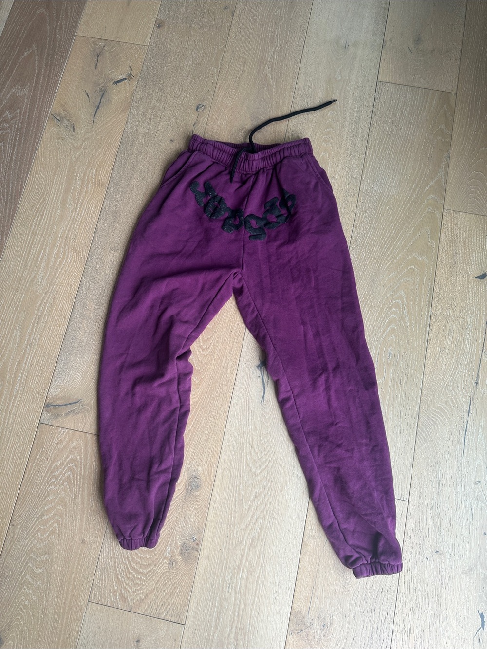 SP5DER Purple Graphic Jogger Sweatpants